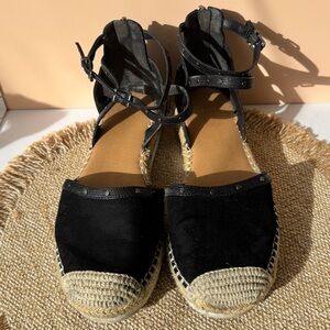 DSW Crown Vintage Black Espadrille Sandals Size 7.5